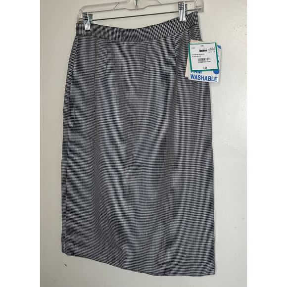 Leslie Fay Dresses & Skirts - Leslie Fay Houndstooth Pencil Skirt 10 Black White Career Rainbow Brights NWT